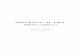MATEMÁTICAS PARA LA ECONOMÍA PROYECTO MATECO 3 · PROYECTO MATECO 3.142es un proyecto de libro de Matemáticas para la Economía que recoge resultados de carácter general y conocimiento