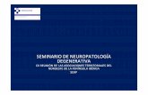 SEMINARIO DE NEUROPATOLOGÍA DEGENERATIVA 6.pdf · subpial, particularmente a nivel hipotalámico, de quiasma óptico y nervios ópticos. Granularidad de la superficie ventricular.