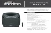 BAFLE PROFESIONAL PSK-15 · ESPECIFICACIONES PSK-15 micrófono inalambrico incluido. Cuenta con una batería recargable con duración de hasta 3.5 horas. Title: Promos PSK-15 Created