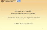 Historia y evolución del sector eléctrico español...Departamento de Ingeniería Eléctrica Universidad de Zaragoza Evolución histórica del sector eléctrico español. 1. Los comienzos.