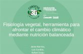 Fisiología vegetal, herramienta para afrontar el cambio ... · Funciones de los nutrientes en las plantas ETAPA DE APLICACIÓN ELEMENTO FUNCIÓN Pre/post flora-ción Fósforo •