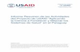 Informe Resumen de las Actividades del Proyecto de USAID ... · En resumen, luego de poco menos de 2 años de trabajo, el Ministerio de Salud con apoyo del proyecto logró importantes