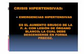 CRISIS HIPERTENSIVAS · la encefalopatÍa hipertensiva ( e. h.) es un sindrome clÍnico-radiolÓgico, agudo y transitorio. caracterizado por: convulsiones, cefaleas, trastornos visuales,