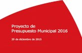 Proyecto de Presupuesto Municipal 2016 - Zaragoza · 2016-01-11 · 3)Se incluye, tras tres años de recortes y congelaciones, una subida salarial de los empleados públicos, así
