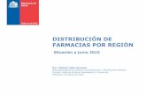 DISTRIBUCIÓN DE FARMACIAS POR REGIÓN · 3 FARMACIAS EN CHILE Distribución El 48,72% de las farmacias del país, se encuentran en la Región Metropolitana. El 51,28% restante se