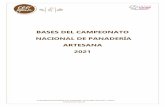 BASES DEL CAMPEONATO NACIONAL DE PANADERÍA … · 2020-03-18 · La competición consistirá en la preparación, amasado, formado y cocción de panes y productos de bollería, así