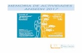 MEMORIA DE ACTIVIDADES 2017 - ANSEDHansedh.org/wp-content/uploads/2019/03/MEMORIA-DE... · Hiperlaxitud y colagenopatias, se constituye en una Asociación sin ánimo de lucro, de