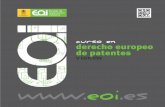 curso en derecho europeo de patentes  · 2014-09-20 · curso en derecho europeo de patentes 4 www. eoi.es programa Primer año 2014-2015 – derecho sustantivo • Introducción