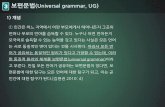 31 보편문법(Universal grammar, UG)contents.kocw.net/KOCW/document/2015/hufs/heoyong/18.pdf · 2016-09-09 · 31 보편문법(Universal grammar, UG) 1) 개념 ② 인간이 태어날