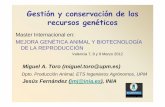 Gestión y conservación de los recursos genéticos DOCENTE/TORO/Genetica... · 2016-09-12 · Gestión y conservación de los recursos genéticos Master Internacional en: MEJORA