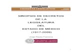 SINOPSIS DE DECRETOS DE LA LEGISLATURA DEL ESTADO DE … · 2020-03-12 · 5 Presentación “Sinopsis de Decretos de las Legislaturas del Estado de México (1917-2009)” se integra