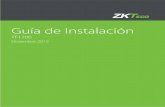 Guía de Instalación - ZKTeco Latinoamérica · 2017-03-29 · TF1600. Taladre los agujeros de acuerdo a la guía. Retire los tornillos de la parte inferior del dispositivo. Retire