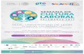 NOTA: Para realizar su inscripción, favor de realizar su ... Cultura Laboral... · NOM-028-STPS-2012 16:00 a 19:00 PROFEPA Delegación Federal Guanajuato QFB. Juana Gabriela Núñez