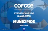 exportaciones por MUNICIPIOS...Exportaciones de Guanajuato 2019 Fuente: Estimaciones de COFOCEcon información de la Administración General de Aduanas, SAT. EXPORTACIONES DE MUNICIPIOS