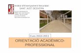 Curs 2010-2011 ORIENTACIÓ ACADÈMICO- PROFESSIONAL · 2011-05-16 · - test d’autoconeixement - autoestima - orientació acadèmica - preparació món laboral - aptituds, interessos,