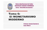 Tema 6: El MONETARISMO MODERNO - WordPress.com · 2010-10-27 · Las críticas formuladas por los monetaristas con respecto a la efectividad de las políticas monetarias sirvieron