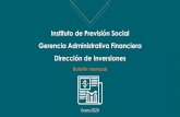 Instituto de Previsión Social Gerencia Administrativa ......Composición del portafolio Dirección de Inversiones Boletín Mensual –Enero 2020 Portafolio Guaraníes Tasa promedio