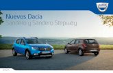 Nuevos Dacia Sandero y Sandero Stepway · K Llantas de aleación de 15” Chamade K Rueda de repuesto K Pintura metalizada K Tapicería de cuero* K Regulador-limitador de velocidad