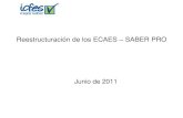Reestructuración de los ECAES SABER PRO - AFADECO · Objetivos de los ECAES –SABER PRO (Decreto 3963 de 2009) Servir de fuente de información para la construcción de indicadores