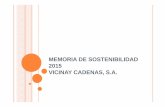 MEMORIA DE SOSTENIBILIDAD 2015 VICINAY CADENAS, S.A. · 2019-08-29 · Vicinay Cadenas S.A. está en un proceso de reajuste y renovación de su plantilla para adaptarse a sus nuevas