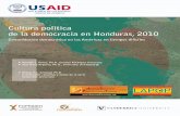 Cultura política de la democracia en Honduras, 2010 · Cultura política de la democracia en Honduras, 2010 Consolidación democrática en las Américas en tiempos difíciles Por: