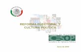 Reforma electoral y cultura políticaarchivos.diputados.gob.mx/Centros_Estudio/Cesop... · • Cultura de la Constitución en México. Una encuesta nacional de actitudes, percepciones