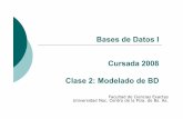 Bases de Datos I Cursada 2008 Clase 2: Modelado de BDusers.exa.unicen.edu.ar/catedras/tec-dbases/clases/c2-2008-1s.pdf · BASES DE DATOS I Los distintos modelos propuestos se pueden