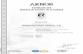 Certificado ISO - Ventaleng.vental.es/descargas/Certificado ISO.pdf · AENOR Certificado del Sistema de Gestión de la Calidad AENOR Empresa Registrada ISO 9001 ER-114111998 AENOR