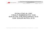 POLITICA DE TRATAMIENTO DE DATOS …dispapeles.com/wp-content/uploads/2017/02/POLITICA-DE...2017/02/14  · Datos sensibles: Se entiende por datos sensibles aquellos que afectan la