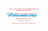 HUANUCO. - declara.jne.gob.pe · HUANUCO. 2019 - 2022 (Documento de trabajo) 2 INDICE I. PRESENTACION 3 II. POLITICAS REGIONALES 4 ... un mayor crecimiento de los sectores no primarios