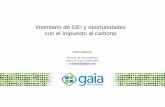 Inventario de GEI y oportunidades con el Impuesto al carbono · mejoramiento de procesos) que reducen aprox. 785.000 Toneladas de CO2eq al año; y • 1 proyecto en el sector agroindustrial