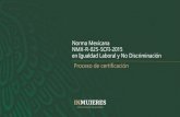 Norma Mexicana NMX-R-025-SCFI-2015 en Igualdad Laboral …NMX-R-025-SCFI-2015 en Igualdad Laboral y No Discriminación Proceso de certificación. Requisitos críticos Solamente puede
