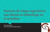 Factores de riesgo ergonómico que afectan al oftalmólogo ... · Factores de riesgo ergonómico que afectan al oftalmólogo en el quirófano Maribel López Molina Centro Oftalmológico