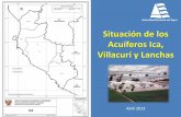 Situación de los Acuíferos Ica, Villacurí y Lanchas · La explotación anual de aguas subterráneas en 49 acuíferos evaluados por la ANA, asciende a 1,630.13 Hm3. El mayor volumen