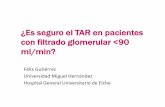 ¿Es seguro el TAR en pacientes con filtrado glomerular