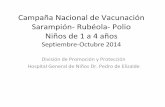 Campaña Nacional de Vacunación Sarampión Rubéola Polio ... 26 Vacunacion.pdfXXI Reunión del GTA Quito, Ecuador, 2013 – Informe final: Recomendaciones vacunación antipoliomielítica