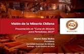 Visión de la Minería Chilena - Sociedad Nacional de Minería · Presentación en “Curso de Minería ... Opex: Costos Cátodos (ȼ /lb cobre) Restricciones Ambientales y Sociales