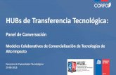 HUBs de Transferencia Tecnológicariacevents.org/hub/chile/wp-content/uploads/sites/2/2018/...Transferencia de tecnología de alcance local. Off campus: • Transferencia tecnológica