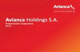 Presentación Corporativa Avianca Holdings S.A. · 2013-06-27 · Fuente: Información de la Compañía La Marca de Aerogal se remplazara en Enero de 2014 Avianca Holdings S.A. es
