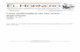 Lista sistemática de las aves argentinas · Lista sistemática de las aves argentinas Zotta, A. R. 1935 Cita: Zotta, A. R. (1935) Lista sistemática de las aves argentinas. Hornero