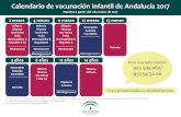 CALENDARIO DE VACUNACIONES DE ANDALUCIAok · 2016-12-23 · 3 años 6 años 12 años 14 años Sarampión Rubeola Parotiditis Varicela (1) Pauta 0-2-4 y 11 meses para recién nacidos
