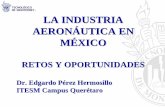 LA INDUSTRIA AERONÁUTICA EN MÉXICO · ISO 9000, 14000, AS 9100, NADCAP, DGAC, FAA, BASA, etc. ISO 9000, 14000, TS, QS Curvas de aprendizaje relativamente cortas Curvas de aprendizaje
