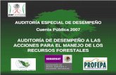 AUDITORÍA DE DESEMPEÑO A LAS ACCIONES PARA EL MANEJO …€¦ · LGDFS: Operar estímulos para la restauración* de los recursos forestales. Apoyos ProÁrbol para la Restauración