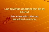 Las revistas académicas de la UNAMbcct.unam.mx/filesmetrics/revunam.pdf · conjunta que permita difundir las revistas de la UNAM como grupo a nivel internacional y así comenzar