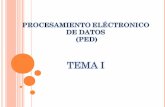 PROCESAMIENTO ELÉCTRONICO DE DATOS (PED) · SALIDA: Es el resultado del procesamiento de los datos o representación de la información deseada. SALIDA. Un sistema PED está constituido
