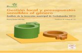 Noemy Bráñez Quiroga · 2018-08-03 · Serie: Cuaderno de trabajo Nº 24 Gestión local y presupuestos sensibles al género Análisis de la inversión municipal de Cochabamba 2015