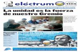 electrum 1404 NUMERO · electrum 1404 NUMERO.4 de noviembre de 2016 PERSONERIA JURIDICA Y GREMIAL 589 - REG DE LA PROPIEDAD INTELECTUAL 1191386^^“ ^ ^ ^ e - mail: electrumluzyfuerza@gmail.com
