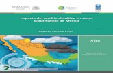 Impacto del cambio climático en zonas bioclimáticas de México · Extensión ocupada por cada una de las nueve formaciones vegetales en la Carta de Vegetación Potencial de INEGI