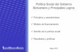 Política Social del Gobierno Bolivariano y Principales Logros · Transición Demográfica en Venezuela –Disminución de la tasa de crecimiento poblacional (1950 - 1955: 4,03% a