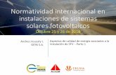 Normatividad internacional en instalaciones de sistemas ...clustersuroccidente.org/wp-content/uploads/2018/12/... · instalaciones de sistemas solares fotovoltaicos Octubre 25 y 26